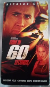 GONE IN 60 SECONDS (VHS, 2000) Nicolas Cage, Angelina Jolie Robert Duvall - Picture 1 of 3