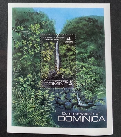 DOMINICA 693  Beautiful Mint NEVER Hinged  Souvenir Sheet Waterfall  UT Cover