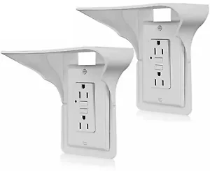 2 Pack Single Wall Outlet Shelf Home Wall Shelf Organizer for Outlets Perfect... - Picture 1 of 9
