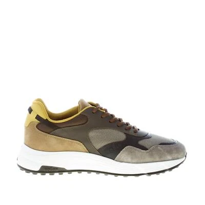 HOGAN Hombre Zapatos Hyperlight Verde y Gris Nubuck Tech Tela y Cuero Zapatilla Foto 1 de 4