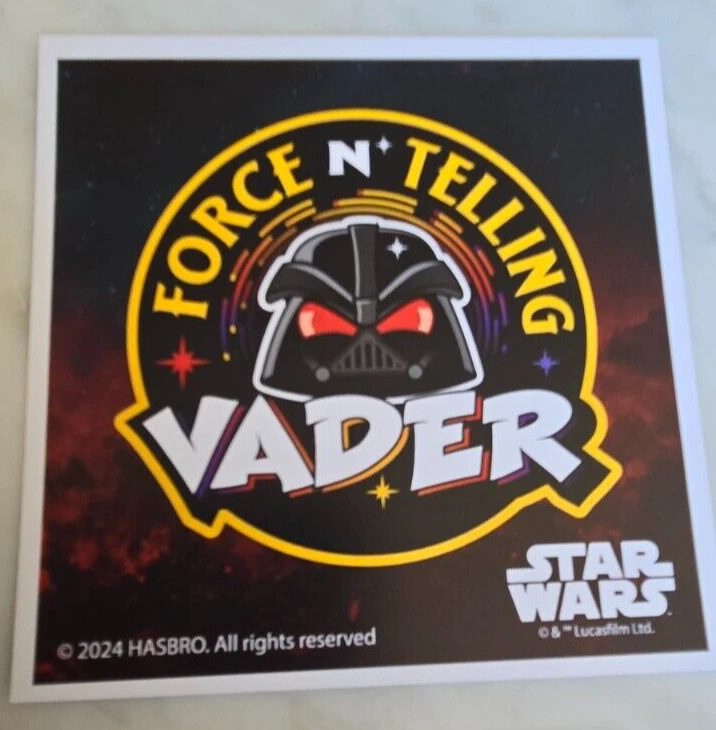 2024 SDCC COMIC CON HASBRO EXCLUSIVE STAR WARS DARTH VADER FORCE PROMO CARD - Image 1 of 1