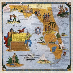 16x16 Florida Treasure Map POSTER Photo Pirate Treasure Hidden Sunken Caribbean - Picture 1 of 4