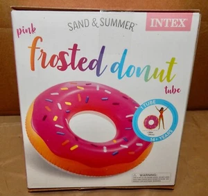 Intex Sand & Summer Pink Frosted Sprinkle Donut Pool Tube Float 39" x 10" 225G - Bild 1 von 6