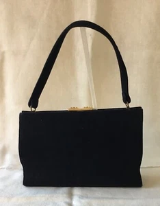 Bolso de mano de noche Koret vintage de gamuza azul oscuro - Imagen 1 de 11