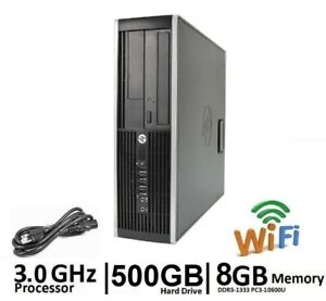 HP 6200 Windows 10 Pro PC 8GB Memory RAM 500GB Hard Drive Intel 3.0 GHz WiFi