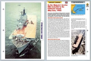 HMS Invincible - 1982 - Aircraft Carriers - Atlas Warships Maxi Card - Picture 1 of 1
