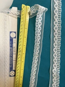 Vintage ART DECO Ivory Nylon Lace Delicate Flat Circles 1" x 2 yd increments - Picture 1 of 3