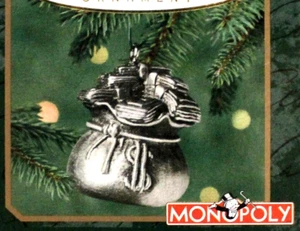 Hallmark 2000 Keepsake Miniature Ornament Monopoly Game Piece #1 Sack of Money - Picture 1 of 3