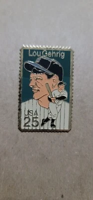 United States Postal Service Lou Gehrig USA 25¢ Metal Postage Stamp Pin (JP171 - Image 1 of 2