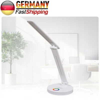 LED RGB Schreibtischlampe Tischlampe Dimmbar Touch Leselampe Wireless 3 Farb 5W - Bild 1 von 4