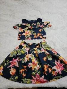 Beautees Girl's 2-Pc. Tank Top & Floral Skirt Set. Size 7 - Picture 1 of 9