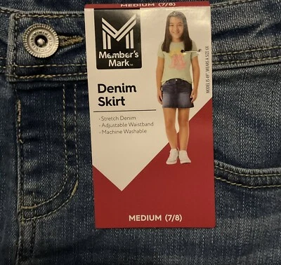 Saia jeans Member's Mark feminina tamanho 7/8 jeans stretch cintura ajustável - Imagem 1 de 3