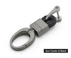 Hand Woven Horseshoe Buckle Car Keychain Keyring Auto Car Key Rings Holder Clip