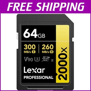 Fast 64GB UHS-II SD Card - 300MB/s, Perfect for DSLR & Professional Cameras - Photo 1 sur 9