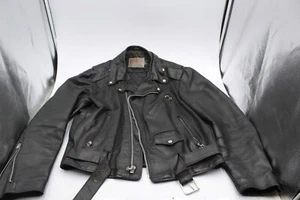 Vintage Retro Excelled Cowhide Leather Motorcycle Jacket Size 42 Made in USA - Picture 1 of 6