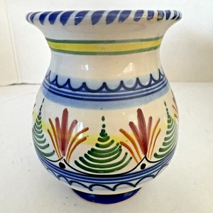 Mexican Hand Painted Ceramic Vase Signed 4.5" Tall U272 - Picture 1 of 6