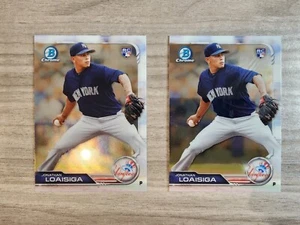 2019 Bowman Chrome RC (Jonathan Loaisiga #12) Rookie New York Yankees. Lot of 2 - Picture 1 of 2