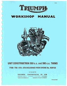 Triumph workshop service repair manual book 1969 Tiger 100 T100C - Picture 1 of 12