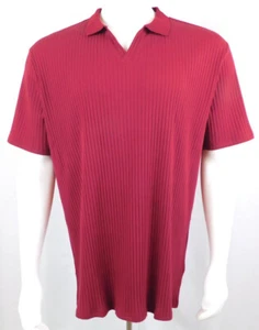 Gnvviwl Men's V Neck Polo Shirt Scarlet Red Ribbed Muscle Fit XXL 2XL NWT - Picture 1 of 9