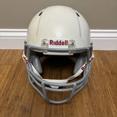 White Riddell Football Helmet With Chinstrap Youth Medium 2013 EUC - Image 1 of 4