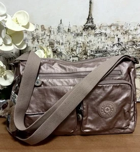 Kipling Rose Gold Metallic Jean Crossbody Purse. Brand New. - Picture 1 of 18