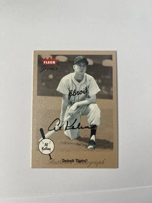 Fleer Greats Al Kaline 2002 autógrafo en tarjeta auténtico - Detroit Tigers Salón de la fama Foto 1 de 2