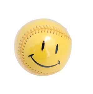 Cool giallo e nero Smiley Face Baseball / Happy Face Baseball 2 lati - Foto 1 di 3