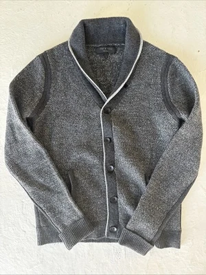 Rag & Bone Mens Gray Shawl Collar Cardigan Sweater Size Large 100% Wool - Image 1 of 4
