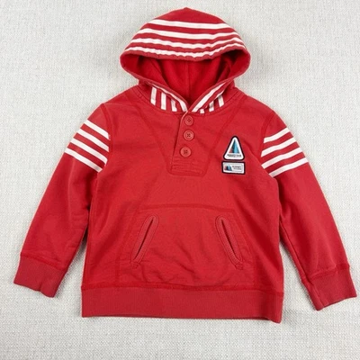 Sudadera con Capucha Genuina Niños De OshKosh Talla 4T Naranja Blanco Rayas 3 Botones Pullover Foto 1 de 4