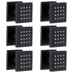 Brass Square Shower Body Spray Jets Head (Matte Black 6pcs) - Picture 1 of 8