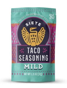 Paquete de condimento suave para tacos Siete de 1,31 oz | Sin gluten, sin granos | BB 9/25 - Imagen 1 de 9
