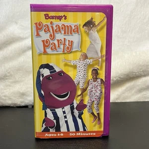 Barney’s Pajama Party VHS Tape 2001 Video Sing Along Songs Purple Case w/ Insert - Picture 1 of 16