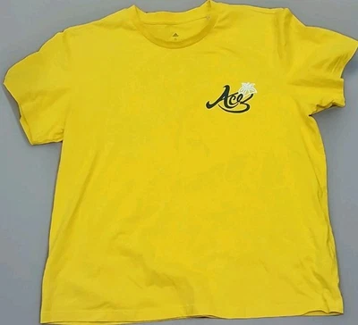 ADIDAS Candace ACE Parker Women's Large S/S Yellow Black T-Shirt Cotton Note - Image 1 of 4