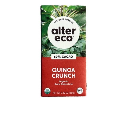 Alter Eco 有机巧克力棒黑藜麦脆 2.82 盎司(12 件装) — 第 1/4 张图片