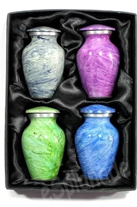 Small Cremation Urn for Human Ashes Keepsake Multicolor - Set of 4 - Picture 1 of 7