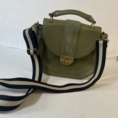 Emma Fox 100% Leather Green Crossbody Satchel Bag Adjustable Strap Pockets! - Image 1 of 4