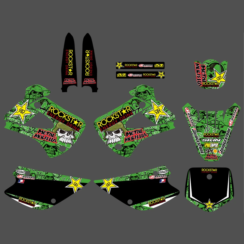 Kit Gráfico Adesivos Decalques Deco Para Kawasaki KX85 2001-2009 2010 2011 12 2013 - Imagem 1 de 1