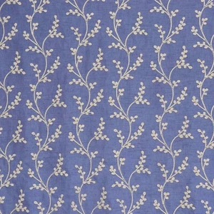 Voyage Decoration Sevati Cornflower Fabric Floral Embroidered Curtains Cushions - Picture 1 of 7