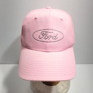 Ford Bedazzled Women's Pink Glitter Adjustable Strapback Cap Hat - Picture 1 of 7