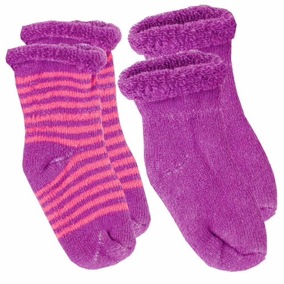 Kushies 2-Pack Terry Newborn Striped & Solid Cotton Socks - 533561 - Image 1 of 1