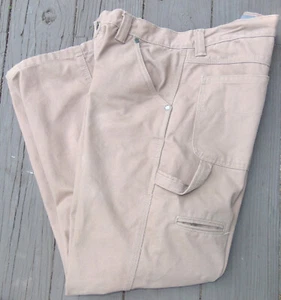 Craftsman Heavy Denim Tan Carpenter Utility Work Pants Jeans 36 x 29 EUC - Picture 1 of 4