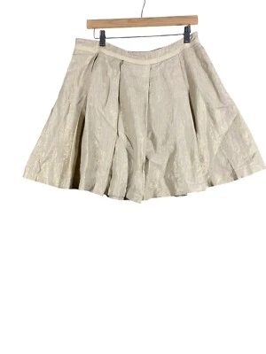 Falda plisada de lino metálico dorado See by Chloe para mujer con bolsillos talla 8 Foto 1 de 4