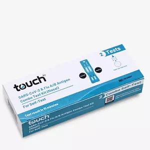 TOUCH COVID-19 and Flu A/B Rapid Antigen Combo Test - For Self Testing 2 Tests - Picture 1 of 6