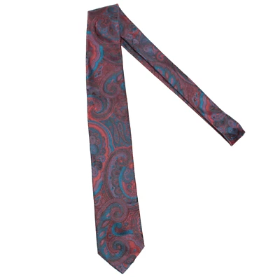 Corbata de cuello Tino Cosma nueva con etiquetas en rojo/azul/púrpura caprichosa cachemira 100 % seda Foto 1 de 4