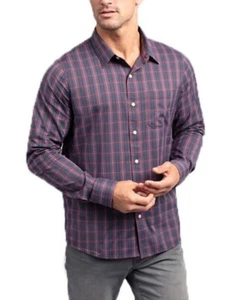 Travis Mathew Button Up Golf Shirt Brew House Men's Large Long Sleeve Eggplant - Picture 1 of 11