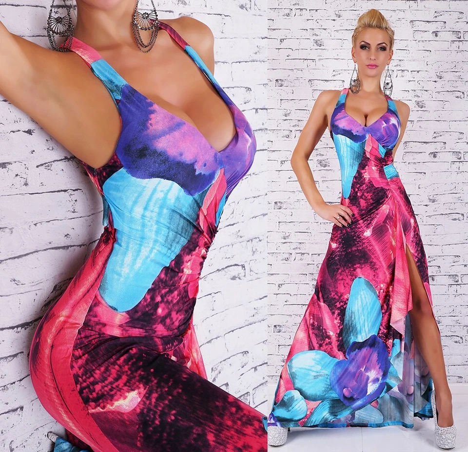 sexy☆ Maxi-Kleid m. Schlitz, femininer Schnitt ☆ One Size ☆ - Bild 1 von 4