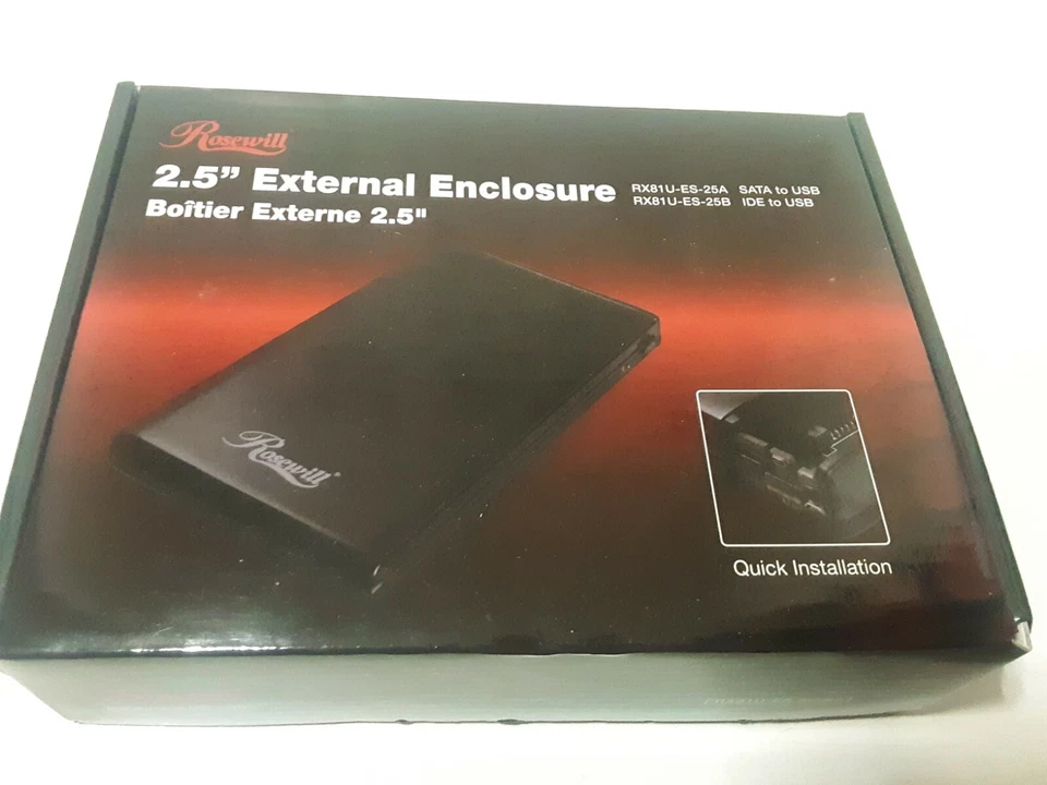 Rosewill 2.5" IDE to USB External Enclosure 480 MB/s LED Black RX81U-ES-25B New - Image 1 of 4