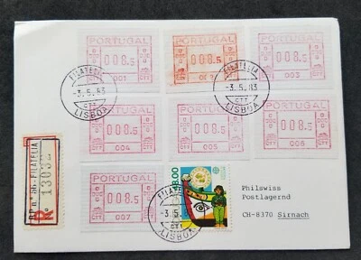 [SJ] Portugal 1983 ATM (frama Machine label FDC) *registered *addressed - Image 1 of 4