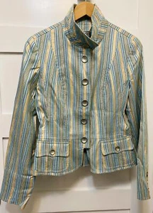 Carlisle Stylish Striped Jacket with Button Closure - Size 8 - Picture 1 of 7