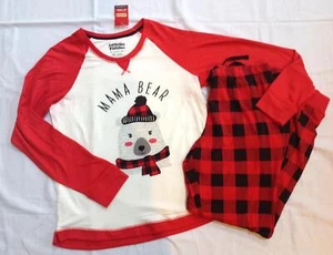 NUEVO CON ETIQUETAS Jammies Families MAMA OSO búfalo a cuadros Navidad 2 piezas pijama pjs T M alto - Imagen 1 de 4